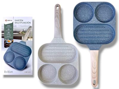 / Or-Ekt0640A Sarten De Cocina 3 Espacios Multifuncion Antiadherente 18X18,5Cm